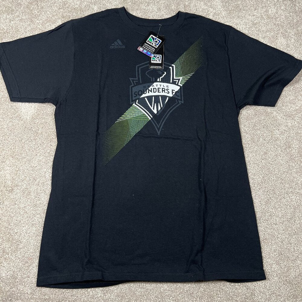 Adidas‎ Mens Large Black Seattle Sounders FC MLS Soccer The Go To T-Shirt NWT